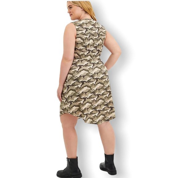 TORRID Camo Zip Front Dress NWT - Picture 6 of 8